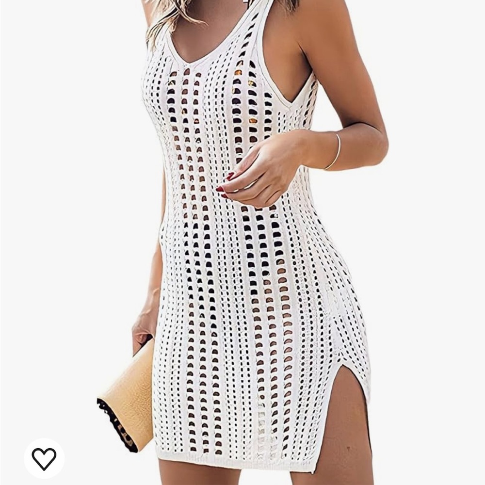 White Cover-up Small - Knit Dress